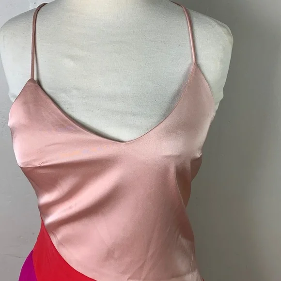 Cushnie Target Pleated Midi Dress Pink Red - Picture 4 of 5